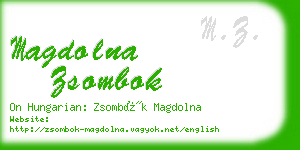 magdolna zsombok business card